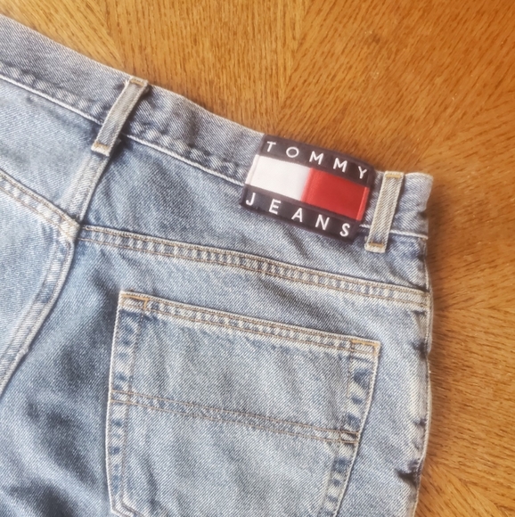 Vintage Tommy Hilfiger Flag Logo Summer Shorts 34 Hip Hop Preppy 90s Bottoms - Picture 2 of 5